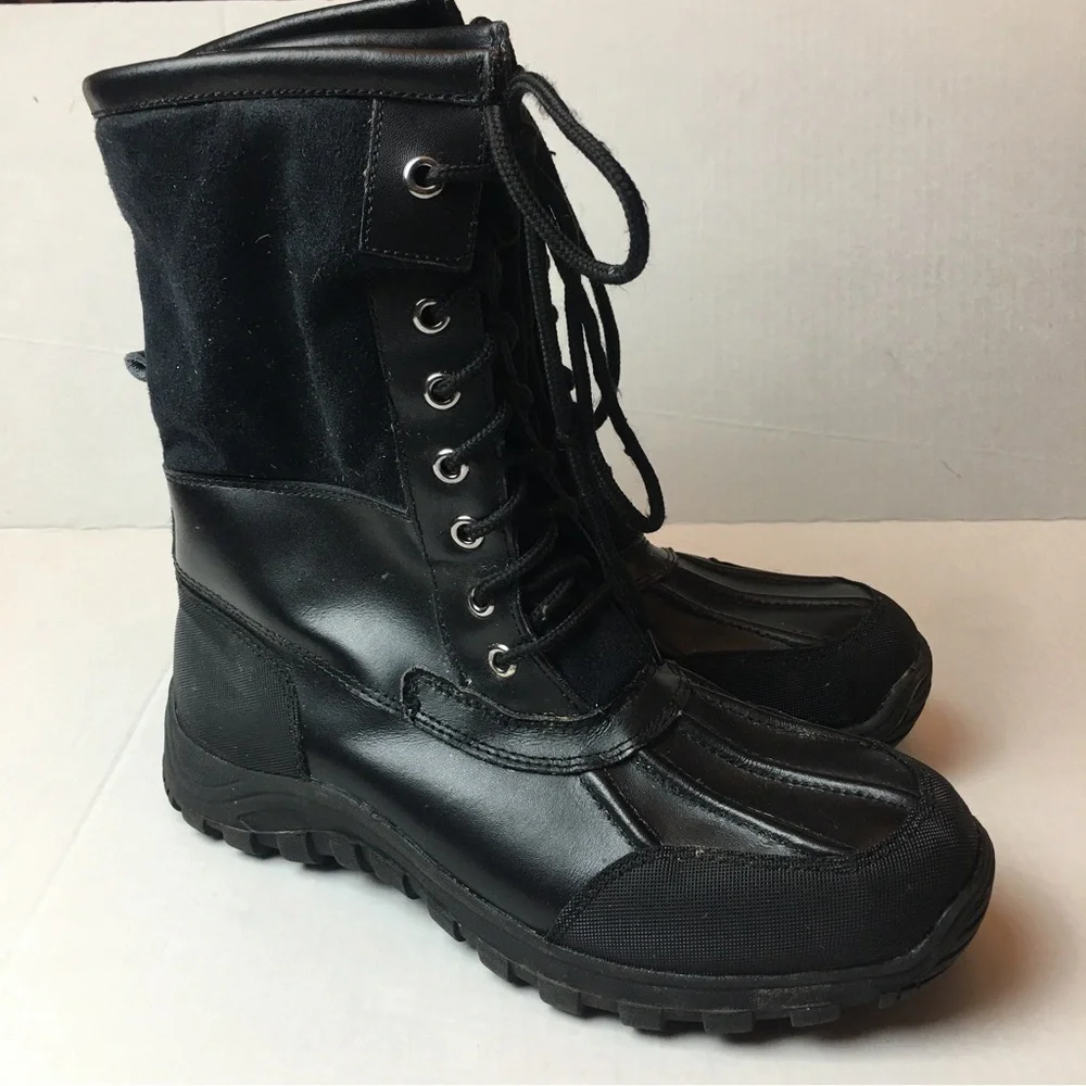 Vivis USA Men’s 10 Black Leather Waterproof Combat Winter Boots